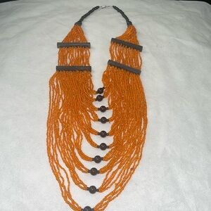 Tribal necklace orange